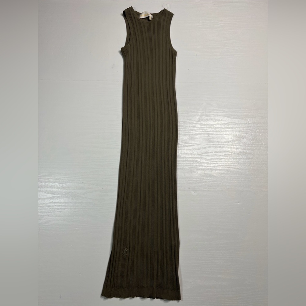 REMAIN Birger Christensen Gere Rib Knit Midi Dress Womens Small Green - Picture 2 of 11
